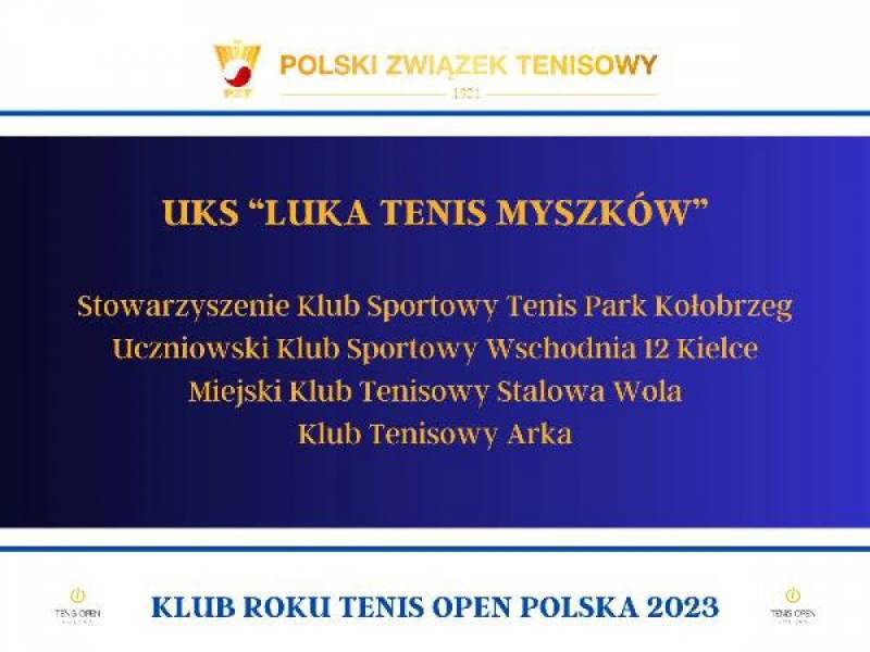 Zdjęcie: UKS "LUKA Tenis Myszków" klubem nr 1 w Polsce!